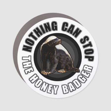 Funny Honey Badger Circle Design Car Magnet