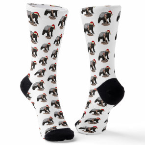 Funny Honey Badger Cobra Snake Badass Christmas Socks