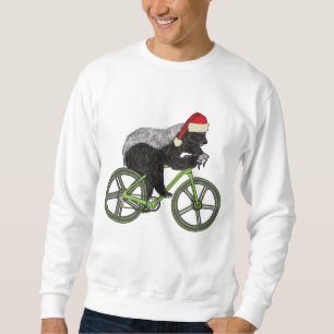 Funny Honey Badger Cycling Christmas Sweatshirt
