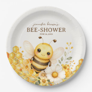 Funny Honey Bee birthday or baby shower Paper Plates