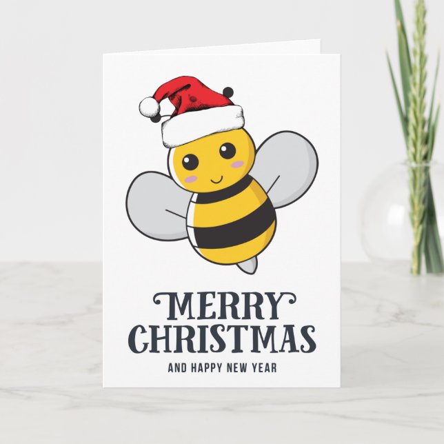 Funny Honey Bee Christmas Card (Front)