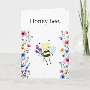 Funny Honey Bee Customizable Text Valentine  Card