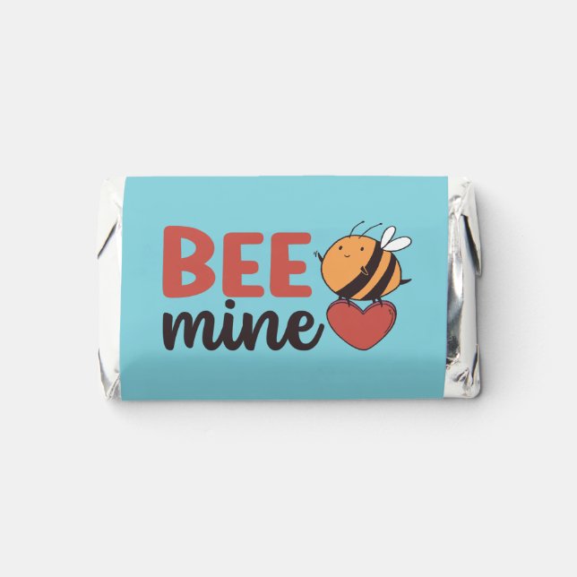 Funny Honey Bee Mine I Love You Valentine's Day Hershey's Miniatures (Front)