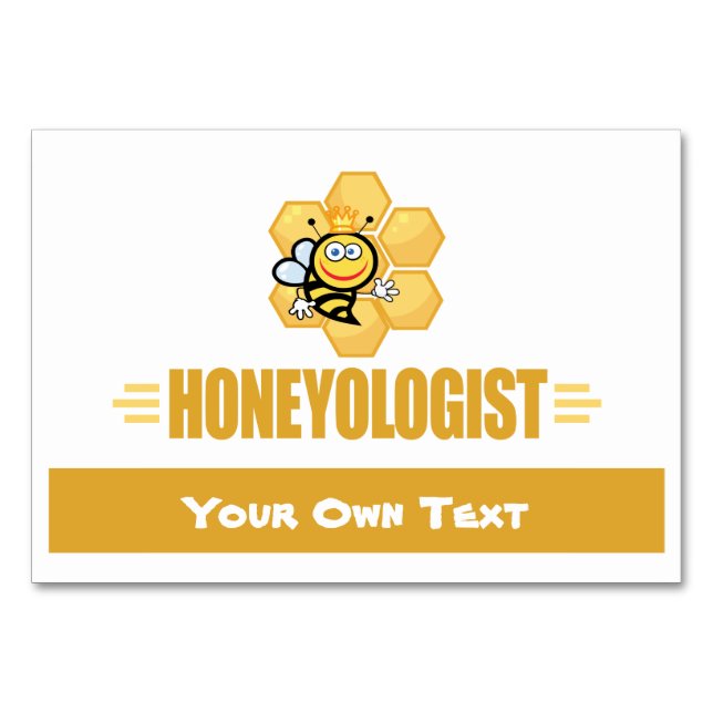 Funny Honey Bee Table Number (Front)