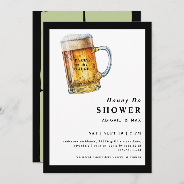 Funny Honey Do Couples Wedding Invitation (Front/Back)