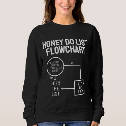 Funny Honey Do List Flow Chart Fathers Day Dad Jo Sweatshirt