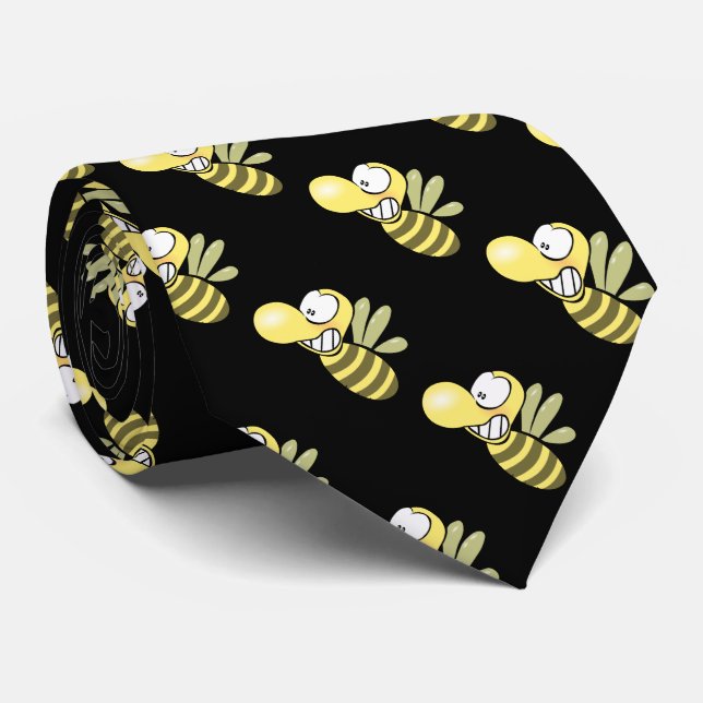 Funny honey yellow bee neck tie (Rolled)