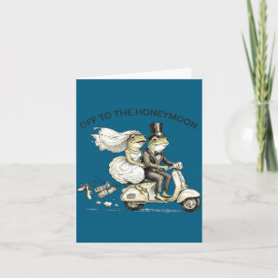 Funny honeymoon bride and groom matching newlywed  card