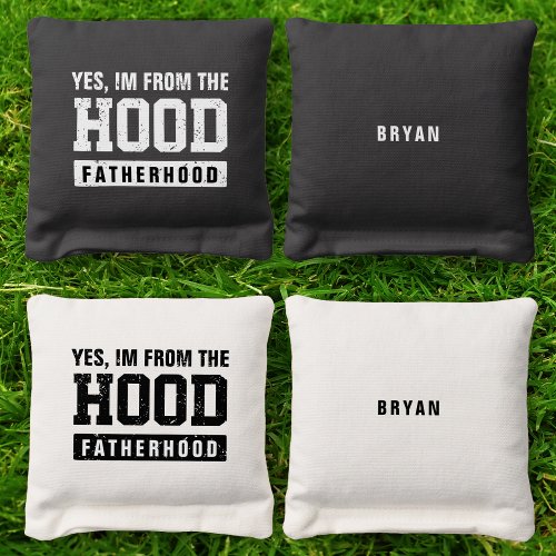 Funny Hood Fatherhood Fathers Day Cornhole Bags