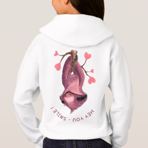 Funny Hoodie with Playful Sloth _ Custom Text