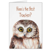 Funny "Hooo's the best Teacher" Wise Owl Humor (Front)