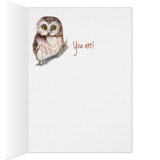 Funny "Hooo's the best Teacher" Wise Owl Humor (Inside (Right))