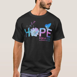 Funny Hope For A Cure Alzheimer Awareness Flower G T-Shirt
