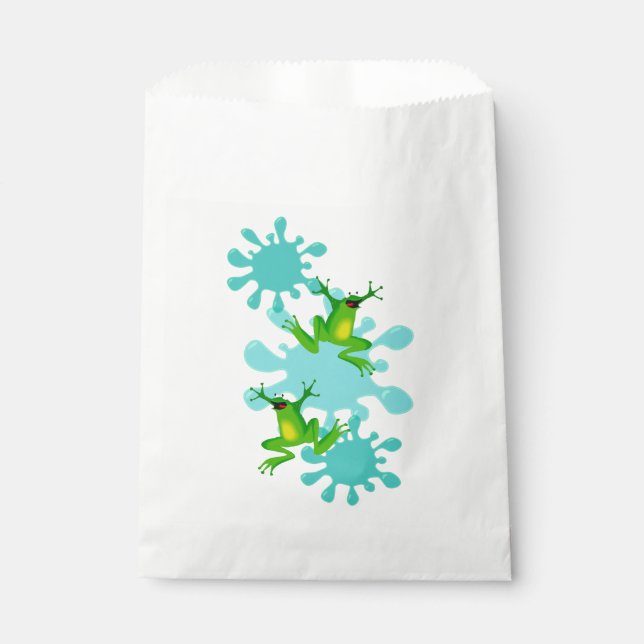 Funny Hoppy Birthday Frog Favor Bag (Front)