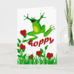 Funny Hoppy Valentine Frog Greeting Holiday Card