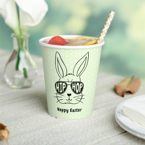 Funny Hopster Bunny Happy Easter Paper Cups