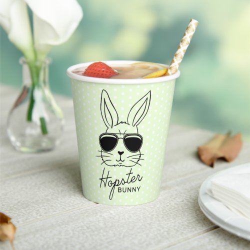 Funny Hopster Bunny Happy Easter Paper Cups