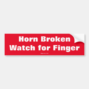 Funny Horn Broken Watch for Finger Bumper Sticker