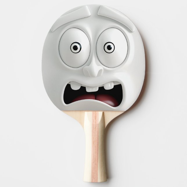 Funny Horrified Face Ping Pong Paddle (Front)