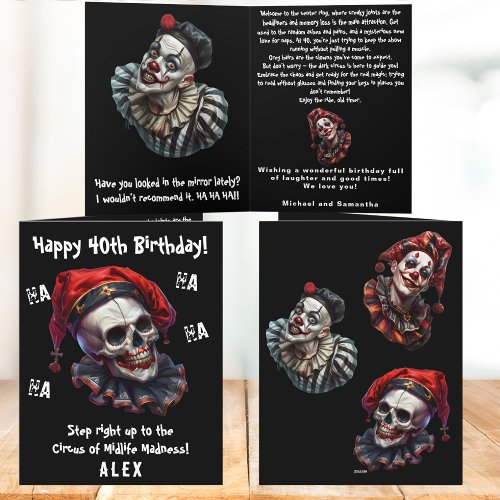 Funny Horror Evil Circus Clowns Dark 40th Birthday
