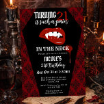 Funny Horror Gothic Vampire Any Age Birthday Party Invitation<br><div class="desc">Funny Vampire Birthday Invitation Template – Gothic Horror “Pain in the Neck” Vampire Party Invite – Dracula Fangs – Dark Red & Black – Any Age Editable Digital Birthday Invitation - Adult Birthday Party Invitation Sink your teeth into the ultimate spooky celebration with this Funny Vampire Birthday Party Invitation, designed...</div>