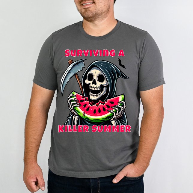 Funny Horror Grim Reaper Watermelon Summerween   T-Shirt (Creator Uploaded)
