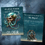 Funny Horror Themed Kraken Skull For Him Birthday Card<br><div class="desc">Funny Horror Spooky Kraken Skull For Him Birthday Card - Send spooky and funny birthday greetings to a great guy with this horror themed Kraken octopus skull birthday card. Featuring an illustration of a blue and silver Kraken skull lurking in the deep blue sea. The card reads "You're not getting...</div>