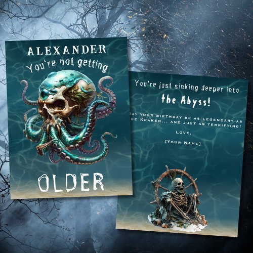 Funny Horror Themed Kraken Skull For Him Birthday