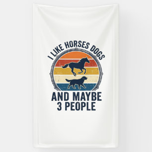 Funny Horse and Dog Lover Vintage Sunset Design_1 Banner