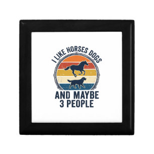 Funny Horse and Dog Lover Vintage Sunset Design_1 Gift Box
