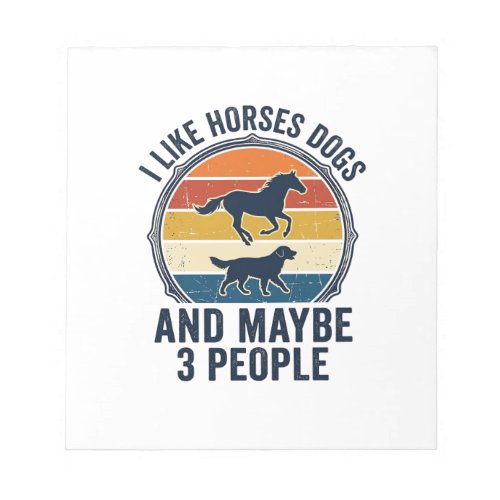 Funny Horse and Dog Lover Vintage Sunset Design_1 Notepad