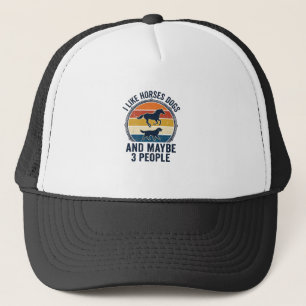 Funny Horse and Dog Lover Vintage Sunset Design_1 Trucker Hat