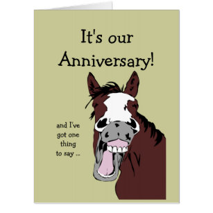 Horse Cartoon Anniversary Cards | Zazzle