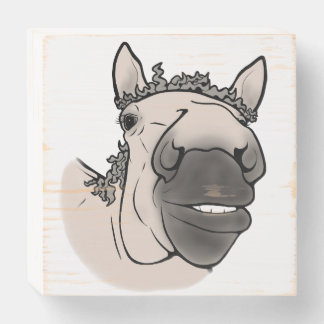 Funny Horse Art | Whimsical Equestrian  Wooden Box Sign