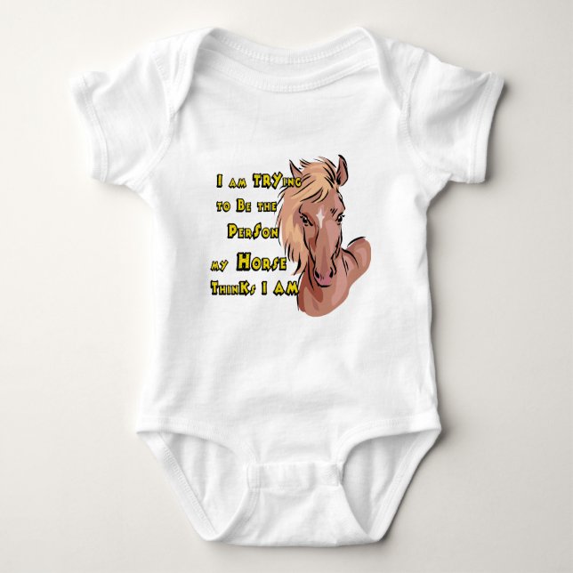 Funny Horse Baby Bodysuit (Front)