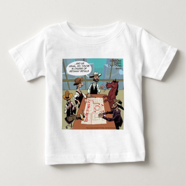Funny Horse Bank Robber Baby T-Shirt (Front)