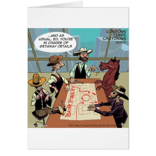 Funny Horse Bank Robber Cards (Front)