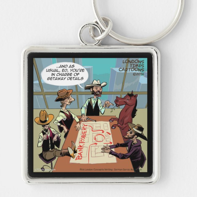 Funny Horse Bank Robber Keychain (Front)