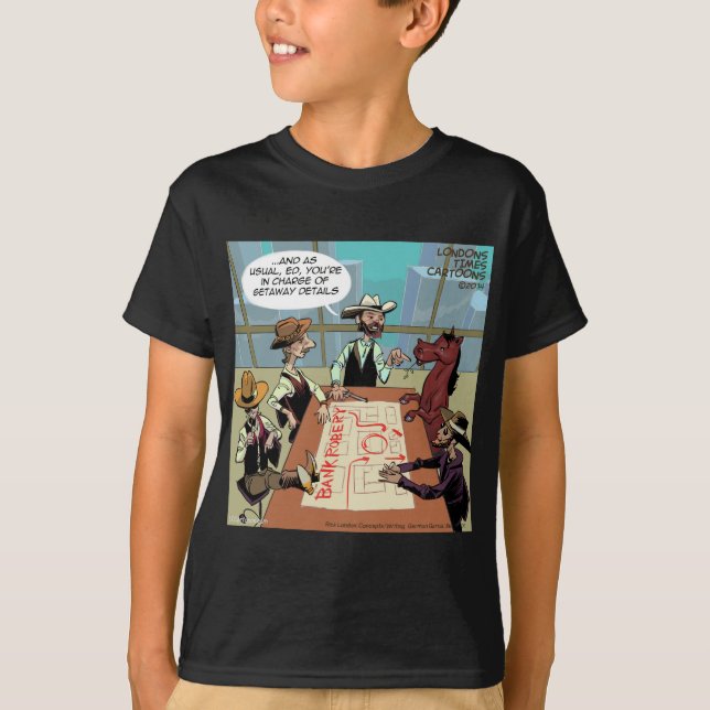 Funny Horse Bank Robber T-Shirt (Front)