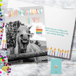 Funny Horse Birthday Card<br><div class="desc">🤣🎂 A Whinny of Laughter Birthday Card! Bring laughter to their celebration with this hilarious image of a laughing horse and create a birthday greeting as unique as they are!

✏️ Editable inside text to add your personalized birthday wishes.

♡ See more from this shop here: https://www.zazzle.com/store/about_horses ♡</div>