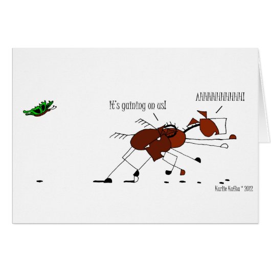 Funny Horse & Butterfly Cartoon (Front Horizontal)