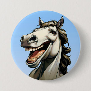 funny horse button
