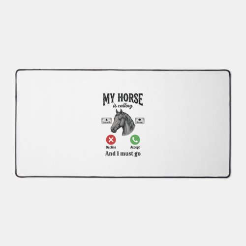 Funny Horse Calling Vintage Engraving T-Shirt_1 Desk Mat