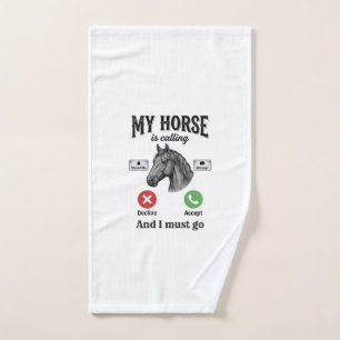 Funny Horse Calling Vintage Engraving T-Shirt_1 Hand Towel