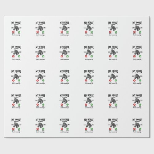 Funny Horse Calling Vintage Engraving T-Shirt_1 Wrapping Paper