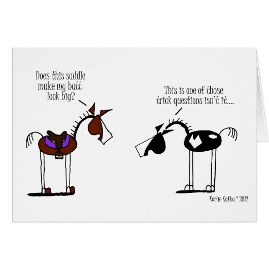 Funny Horse Cartoon Cards (Front Horizontal)