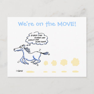 New address home cards Gnome Horse Personalised Change of Address House Moving