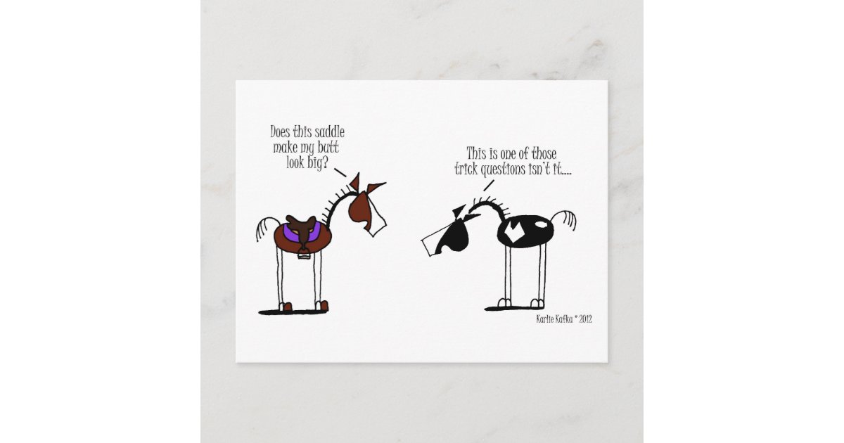 Funny Horse Cartoon Postcard | Zazzle