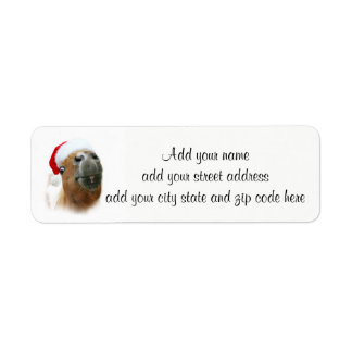 Funny horse Christmas Label