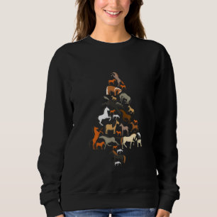 Funny Horse Christmas Tree Horseback Riding Xmas W Sweatshirt
